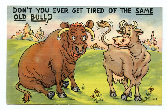 Don't You Ever Get Tired of the Same Old Bull? [Postcard]