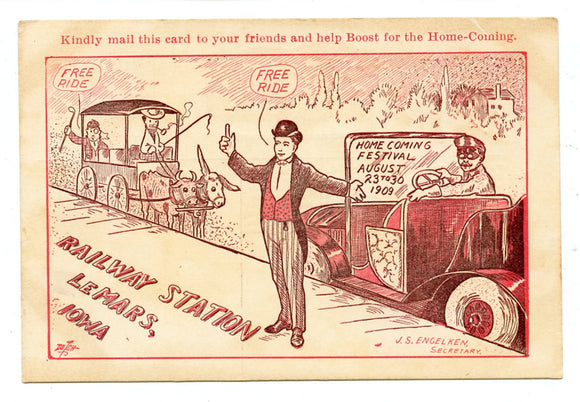 Railway Station, Le Mars, IA [Postcard]