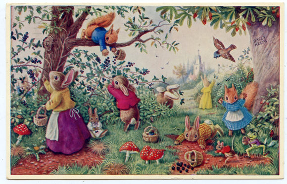 Picking Blackberries, by Racey Helps [Postcard]