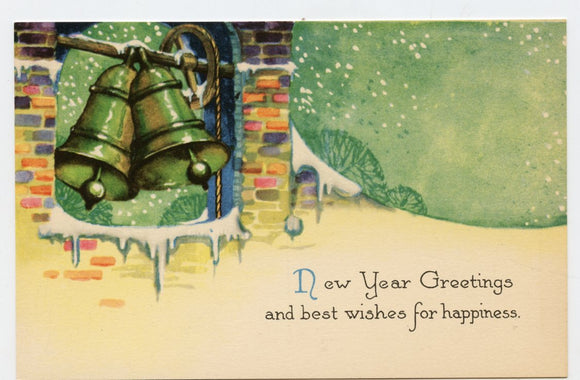 New Year Greetings and Best Wishes for Happiness [Postcard]