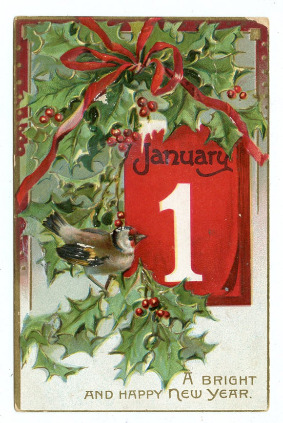 A Bright and Happy New Year [Postcard]