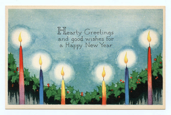 Hearty Greetings and Good Wishes for a Happy New Year [Postcard]