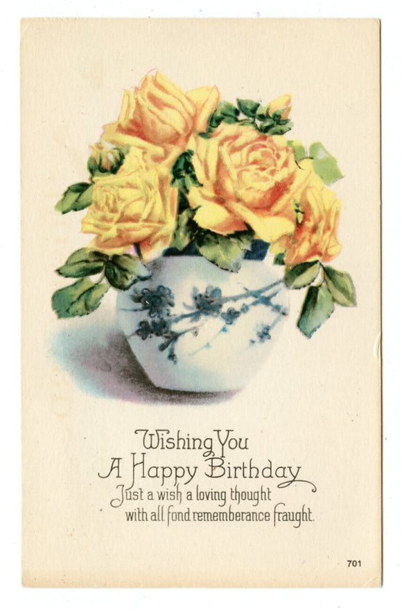 Wishing You a Happy Birthday [Postcard]