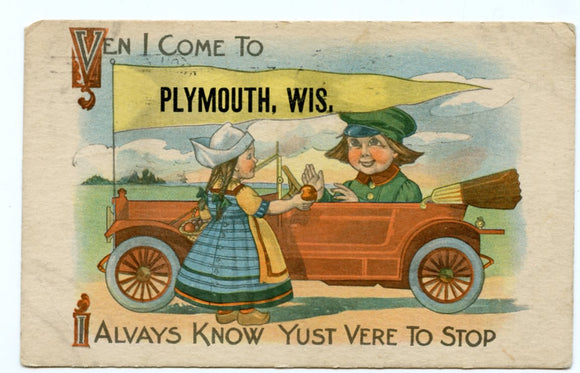 Ven I Come to Plymouth, WI [Postcard]