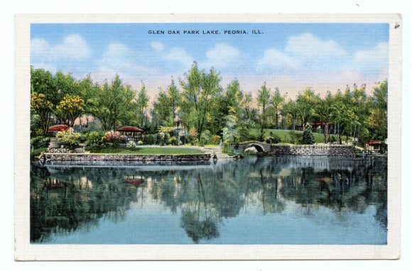 Glen Oak Park Lake, Peoria, IL [Postcard]