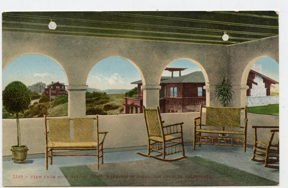 View from Roof Garden of Mt. Warrington Hotel, Los Angeles, CA [Postcard]