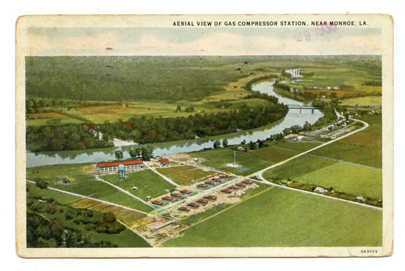 Aerial View of Gas Compressor Station, near Monroe, LA [Postcard]