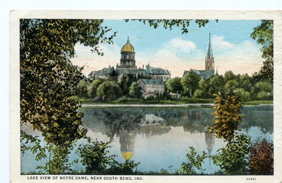 Lake View of Notre Dame, Near South Bend, IN [Postcard]