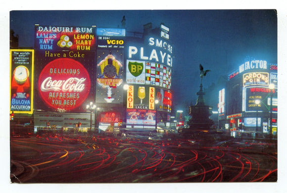 Picadilly Circus at Night, London [Postcard]