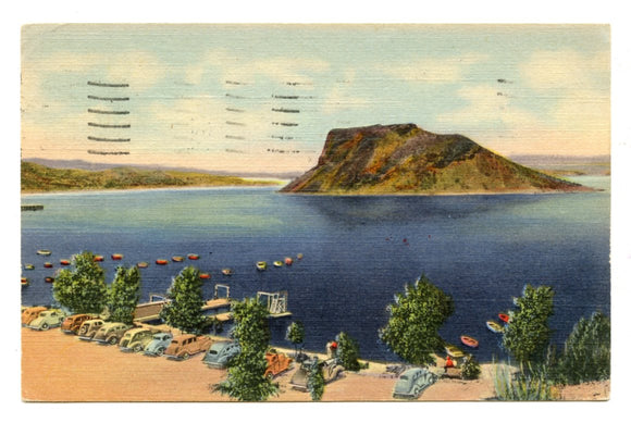 Boat Landing and Bathing Beach, Elephant Butte Lake, Hot Springs, NM [Postcard]