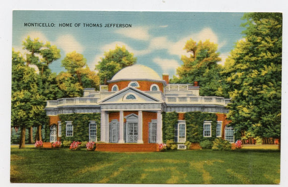 Monticello, Home of Thomas Jefferson, Charlottsville, VA [Postcard]