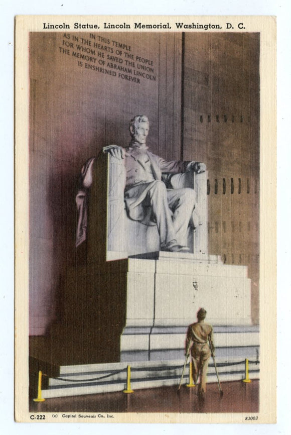 Lincoln Statue, Lincoln Memorial, Washington, DC [Postcard]