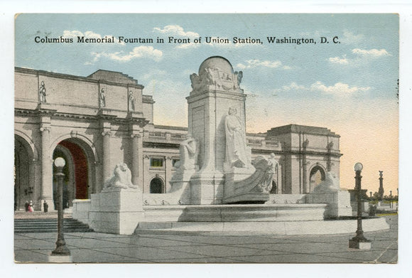 Columbus Memorial Fountain in Front of Union Station, Washington, DC [Postcard]