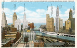 Airplane View of Chicago River, Wacker Drive, and Michigan Boulevard Bridge, Chicago, IL [Postcard]