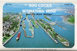 The Soo Locks and International Bridge, Sault Ste. Marie, MI Souvenir Folder [Postcard]