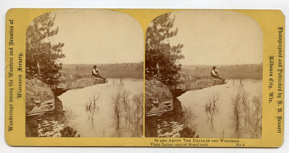 Visor Ledge, East of Stand Rock, Wisconsin Dells, WI [Stereoview]