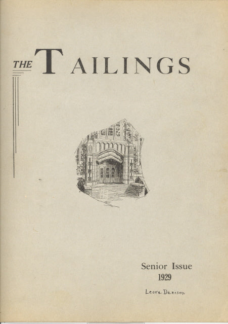 1929 Platteville High School Yearbook, the Tailings, Platteville, Wisconsin