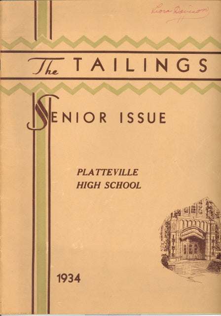 1934 Platteville High School Yearbook, the Tailings, Platteville, Wisconsin
