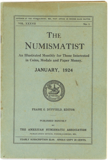 The Numismatist for 1924, Volume 37, Issues No. 1 - 12, Complete - Carey's Emporium