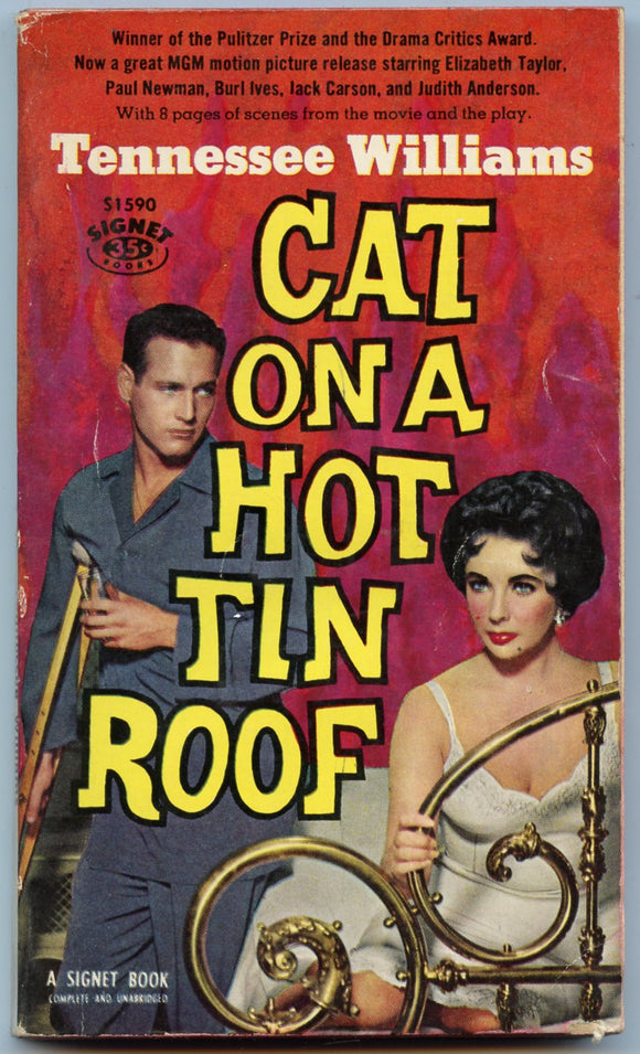Cat On a Hot Tin Roof, by Tennessee Williams, Signet Books S1590, September, 1958, First Printing - Carey's Emporium
