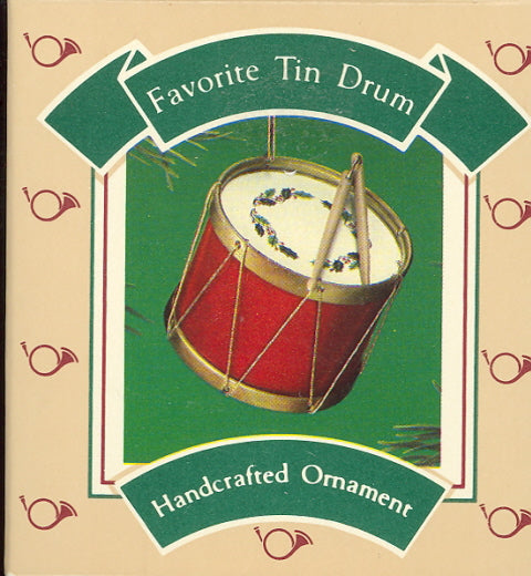 Favorite Tin Drum, QX5143, 1986 Hallmark Keepsake Ornament - Carey's Emporium