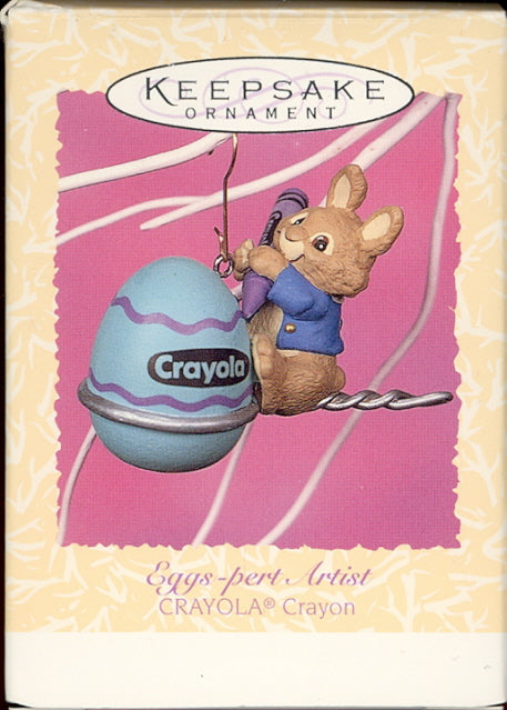 Eggs-pert Artist, QEO8695, 1997 Hallmark Keepsake Ornament, Crayola Crayon - Carey's Emporium