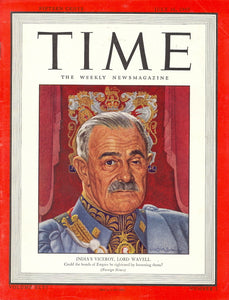 1945 Time Magazine, India's Viceroy, Lord Wavell Cover, July 16, 1945 - Carey's Emporium