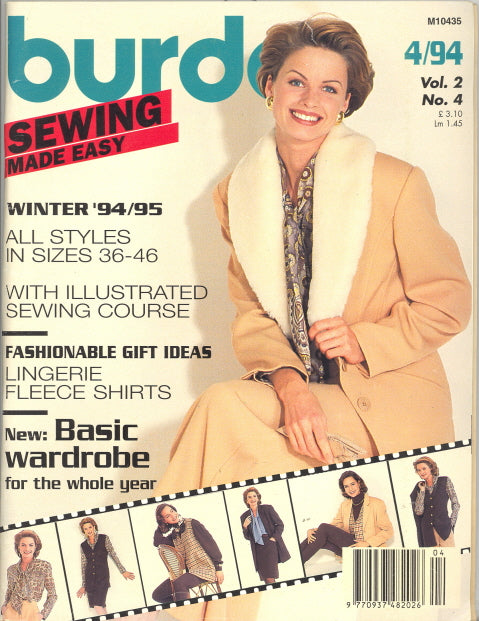 1994 Burda Magazine, Sewing Made Easy, Winter, 94/95 - Carey's Emporium