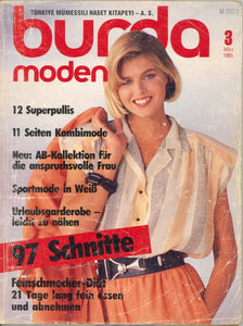 1985 Burda Moden Magazine, German, March, 1985 - Carey's Emporium