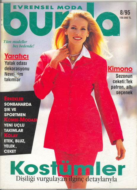 1995 Burda Magazine, Turkish, August, 1995 - Carey's Emporium