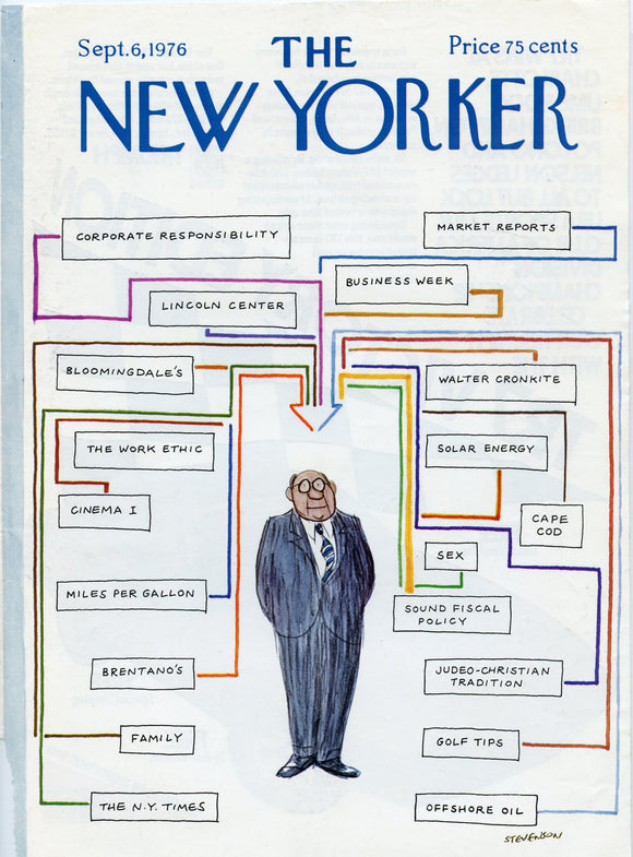 1976 New Yorker Magazine Cover, September 6, 1976, Cover Only - Carey's Emporium
