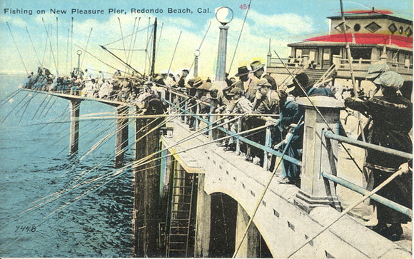 Fishing on New Pleasure Pier, Redondo Beach, CA - Carey's Emporium