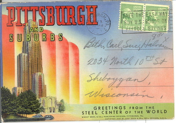 Pittsburgh and Suburbs, Greetings from the Steel Center of the World Souvenir Folder - Carey's Emporium