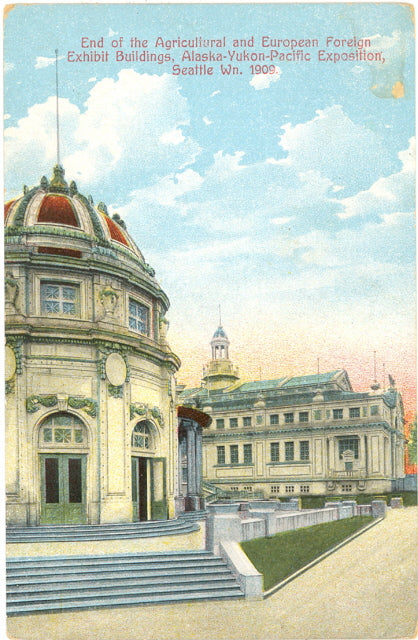 End of the Agricultural and European Foreign Exhibit Buildings, Alaska-Yukon-Pacific Exposition, Seattle, Wn. 1909 - Carey's Emporium