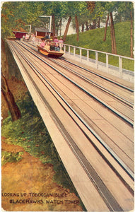 Looking Up Toboggan Slide, Blackhawks Watch Tower, Rock Island, IL - Carey's Emporium