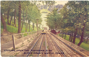 Looking Down the Toboggan Slide, Black Hawk's Watch Tower, Rock Island, IL - Carey's Emporium