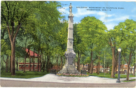 Soldiers' Monument in Fountain Park, Sheboygan, WI - Carey's Emporium