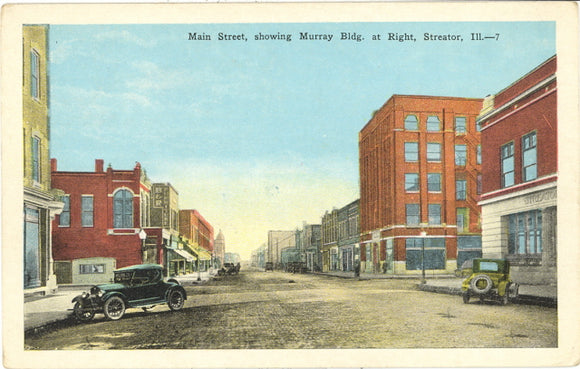 Main Street, Showing Murray Bldg. at Right, Streator, IL - Carey's Emporium