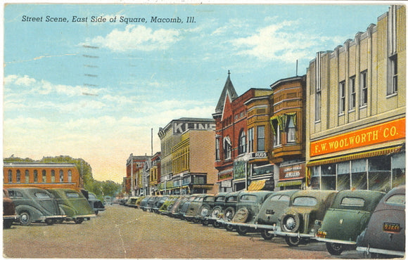 Street Scene, East Side of Square, Macomb, IL - Carey's Emporium