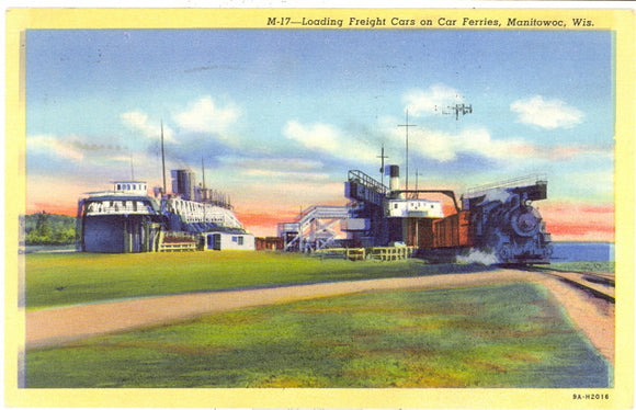 Loading Freight Cars on Car Ferries, Manitowoc, WI - Carey's Emporium