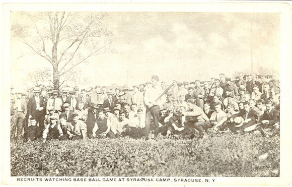 Recruits Watching Base Ball Game at Syracuse Camp, Syracuse, NY - Carey's Emporium