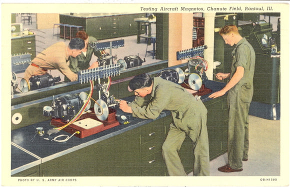 Testing Aircraft Magnetos, Chanute Field, Rantoul, IL - Carey's Emporium
