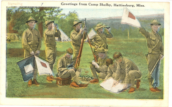 Signaling, Greetings from Camp Shelby, Hattiesburg, MS - Carey's Emporium