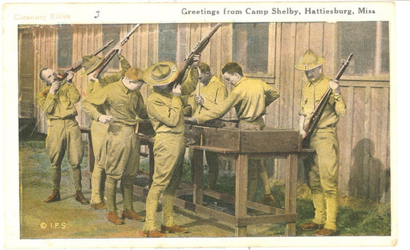 Cleaning Rifles, Greetings from Camp Shelby, Hattiesburg, MS - Carey's Emporium