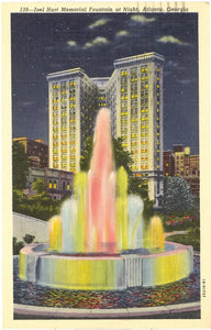 Joel Hurt Memorial Fountain at Night, Atlanta, GA - Carey's Emporium