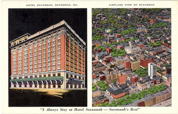 Hotel Savannah and Airplane View of Savannah, GA - Carey's Emporium