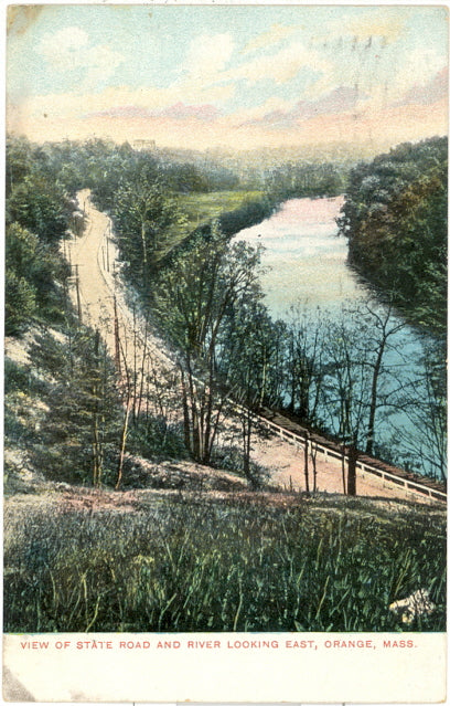 View of State Road and River Looking East, Orange, MA - Carey's Emporium