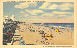 Bathers on Lauderdale Beach, Fort Lauderdale, FL - Carey's Emporium