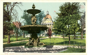 Brewer Fountain and State House, Boston, MA - Carey's Emporium