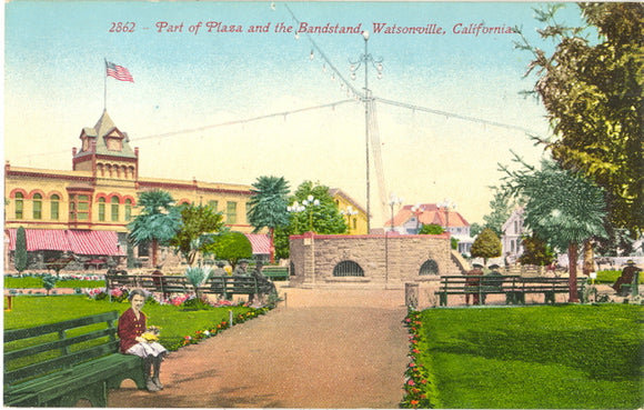 Part of Plaza and the Bandstand, Watsonville, CA - Carey's Emporium